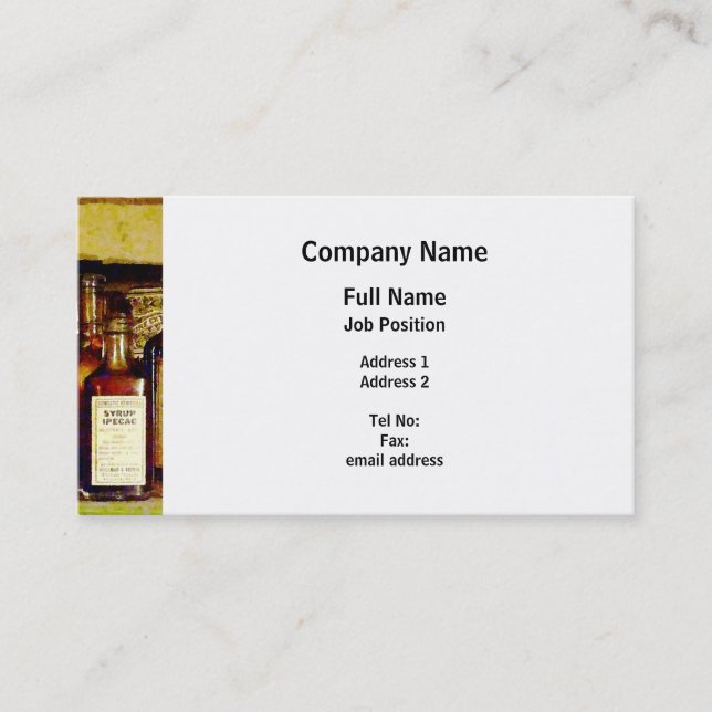 Tarjeta De Visita Jarabe de Ipecac (Anverso)
