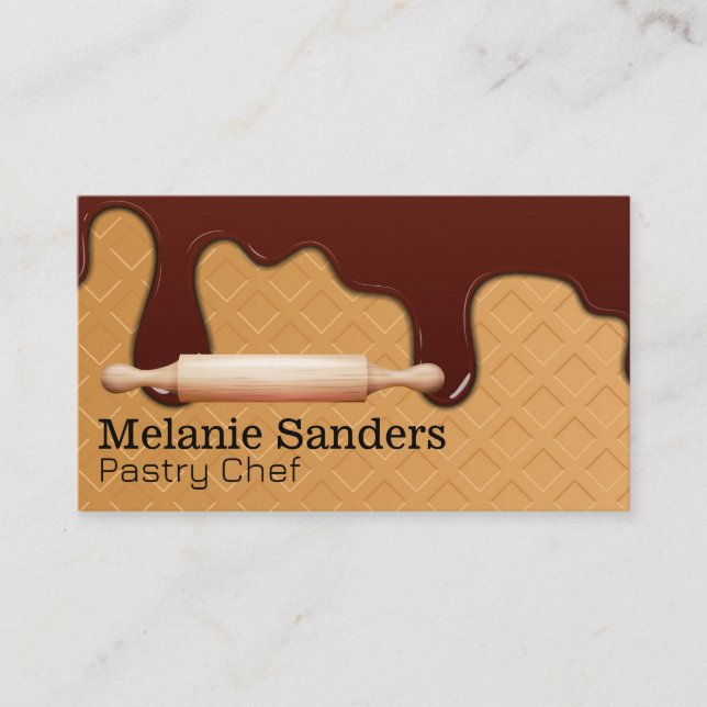 Tarjeta De Visita Jarabe de wafer y chocolate | Rolling Pin (Anverso)