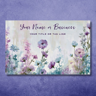 Tarjeta De Visita Jardín Botánico de Flores Silvestres Acuarela