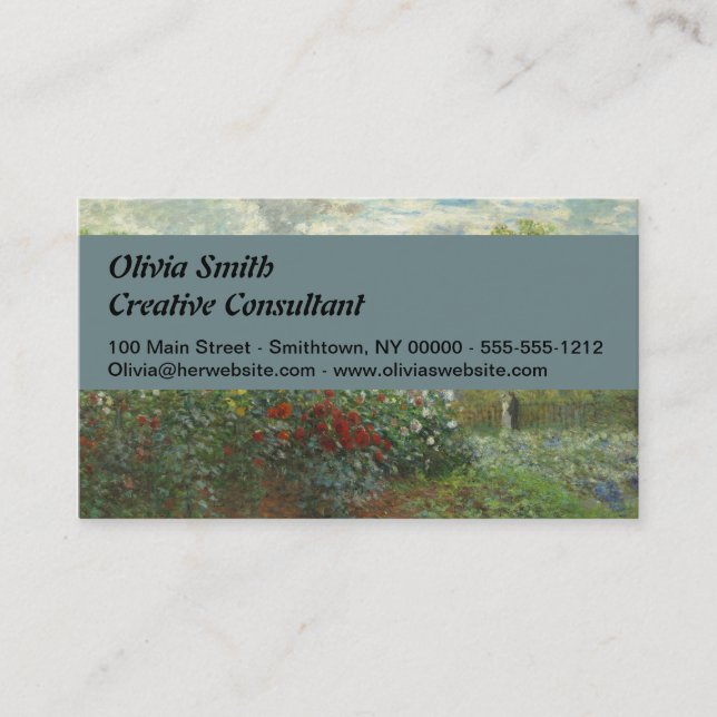 Tarjeta De Visita Jardín de artistas monet en pintura argentina (Anverso)