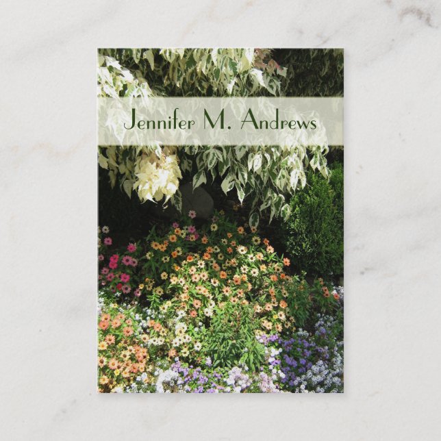 Tarjeta De Visita jardín de flores (Anverso)