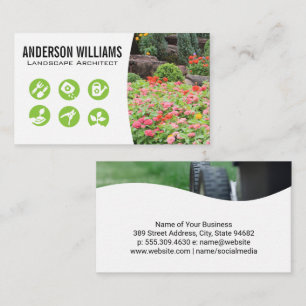 Tarjeta De Visita Jardín de flores   Iconos paisajísticos