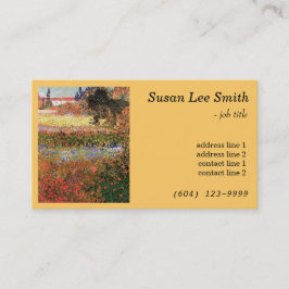 Tarjeta De Visita Jardín de flores por Vincent van Gogh. Amarillo pá