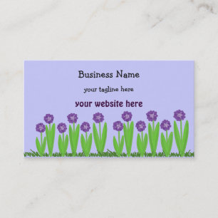 Tarjeta De Visita Jardín de flores púrpuras