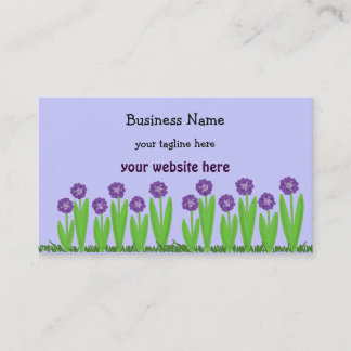Tarjeta De Visita Jardín de flores púrpuras