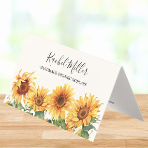 Tarjeta De Visita Jardín de Girasoles Amarillos Rústicos Doble