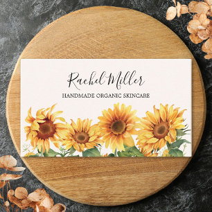 Tarjeta De Visita Jardín de girasoles amarillos rústicos elegantes
