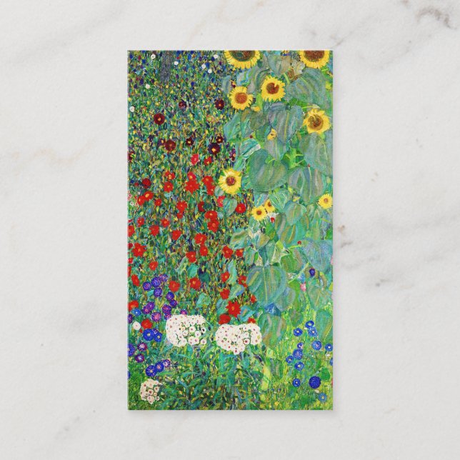 Tarjeta De Visita Jardín De Granjas Gustav Klimt Con Pintado De Sunf (Anverso)