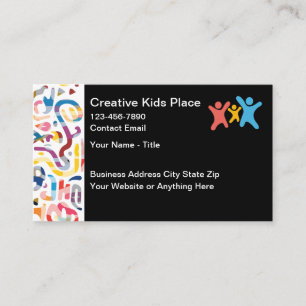 Tarjeta De Visita Jardín de infancia preescolar creativo y colorido