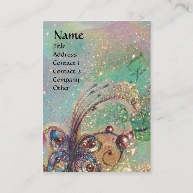 TARJETA DE VISITA JARDÍN DE LA PLANTA DE MARIPOSAS MÁGICAS PERDIDAS (Anverso)