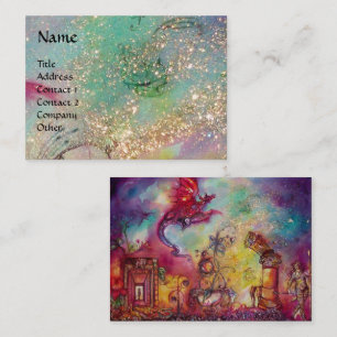 Tarjeta De Visita JARDÍN de las SOMBRAS PERDIDAS, azul ROJO del