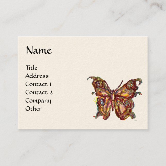 TARJETA DE VISITA JARDÍN DE LAS SOMBRAS PERDIDAS - MARIPOSAS MAGICAS (Anverso)