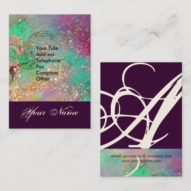 TARJETA DE VISITA JARDÍN DE LAS SOMBRAS PERDIDAS MONOGRAMA 1 (Anverso / Reverso)