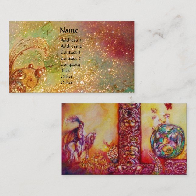 TARJETA DE VISITA JARDÍN DE LAS SOMBRILLAS PERDIDAS / COCHE Y CARNE (Anverso / Reverso)