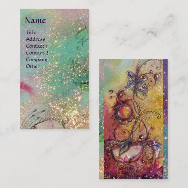 TARJETA DE VISITA JARDÍN DE LAS SOMBRILLAS PERDIDAS - PLANTA DE MARI (Anverso / Reverso)