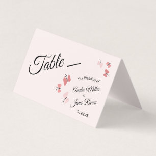 Tarjeta De Visita Jardín de Mariposas Rosadas Boda Romántica