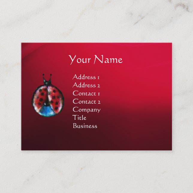 TARJETA DE VISITA JARDÍN DE MELISSA / LADYBUG Y MARIPOSA (Anverso)