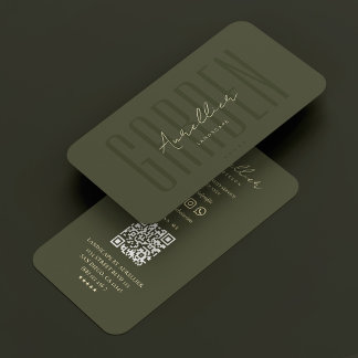 Tarjeta De Visita Jardín de paisaje Botánico Arborist Verde Moderno