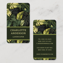 Tarjeta De Visita Jardín de paisajes botánicos del follaje verde