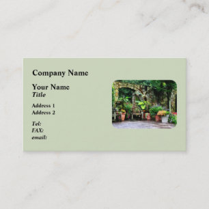 Tarjeta De Visita Jardín de Patio bajo la Lluvia