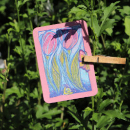 Tarjeta De Visita Jardín de primavera de los tulipanes de mariposa a