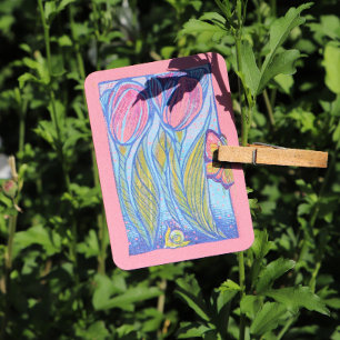 Tarjeta De Visita Jardín de primavera de los tulipanes de mariposa a