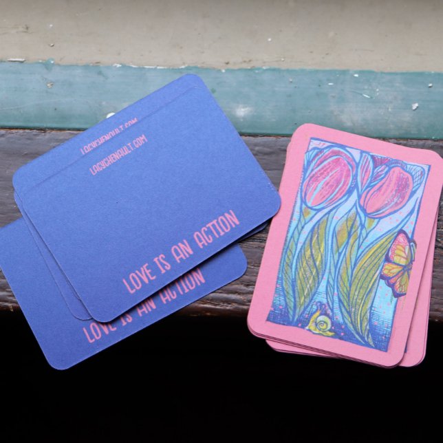 Tarjeta De Visita Jardín de primavera de los tulipanes de mariposa a (Subido por el creador)