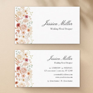 Tarjeta De Visita Jardín de Rosas en Acuarela Floral Elegante Person