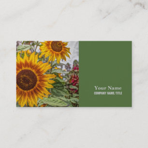 Tarjeta De Visita jardín de verano francés girasol feliz