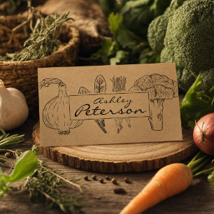 Tarjeta De Visita Jardín de verduras saludable y papel de manualidad