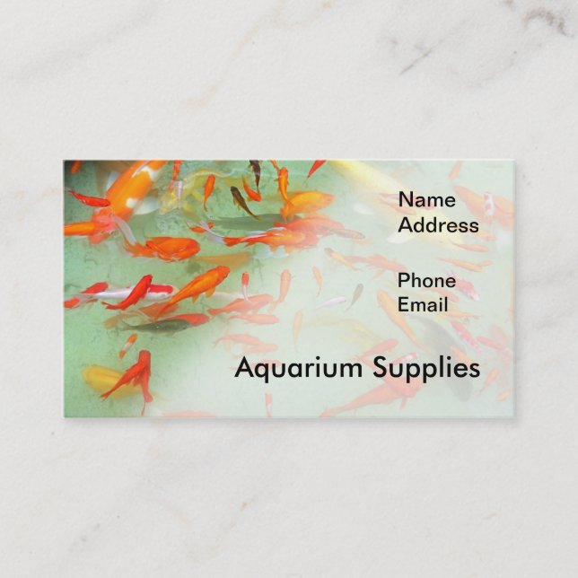 Tarjeta De Visita Jardín del acuario o del agua con el Goldfish (Anverso)