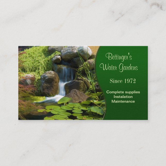 Tarjeta De Visita Jardín del Agua (Anverso)
