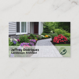 Tarjeta De Visita Jardín del patio delantero   Flores de paisajismo