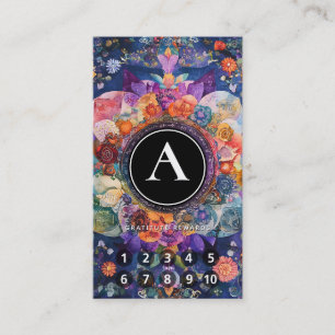 Tarjeta De Visita Jardín en Movimiento Diseño de Mandala Floral