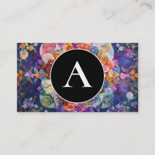 Tarjeta De Visita Jardín en Movimiento Diseño de Mandala Floral
