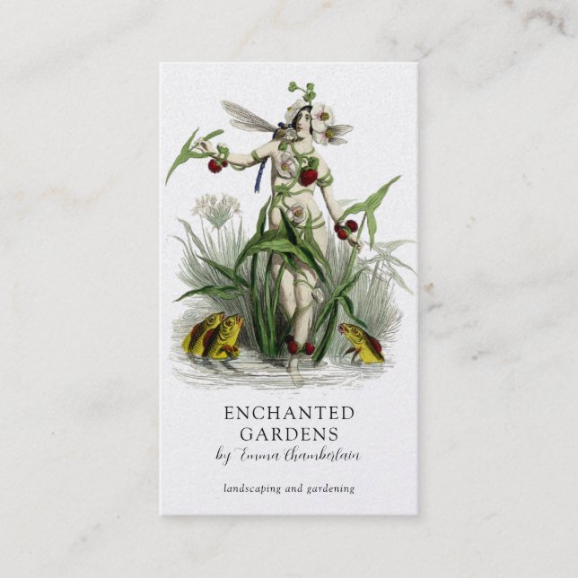 Tarjeta De Visita Jardín encantado de jardineros paisajistas (Anverso)