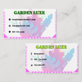 Tarjeta De Visita Jardín Floral de Lujo
