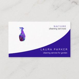 Tarjeta De Visita Jardín floral del servicio del fregado de las