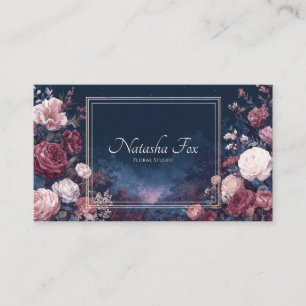 Tarjeta De Visita Jardín Floral Nocturno Encantado Cuento de Hadas G