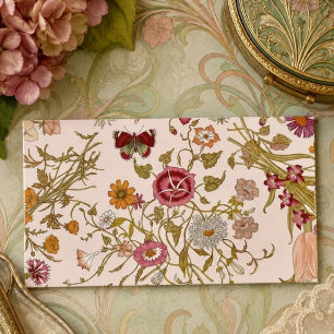 Tarjeta De Visita Jardín floral romántico