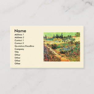 Tarjeta De Visita Jardín Florido con Camino de Vincent van Gogh