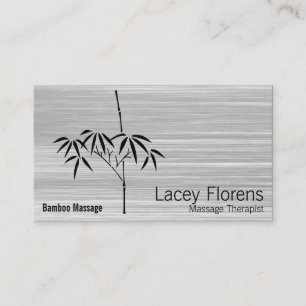 Tarjeta De Visita Jardín Japonés Gradiente de Bambú Rascado