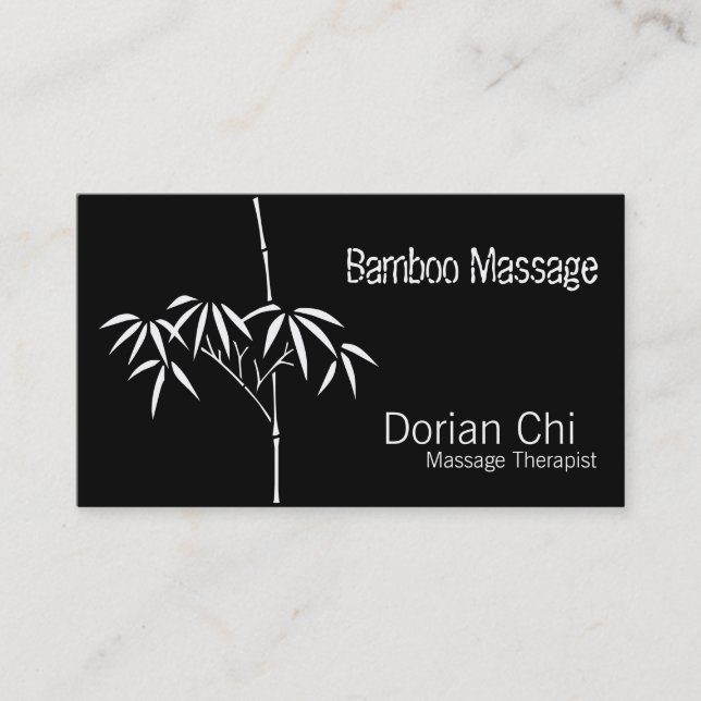 Tarjeta De Visita Jardín Japonés Sereno Zen de Bambú (Anverso)