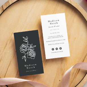 Tarjeta De Visita Jardín secreto Medios sociales verticales floral