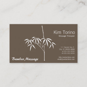 Tarjeta De Visita Jardín Terapéutico de Masaje Bamboo