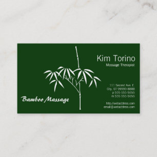 Tarjeta De Visita Jardín Terapéutico de Masaje Bamboo