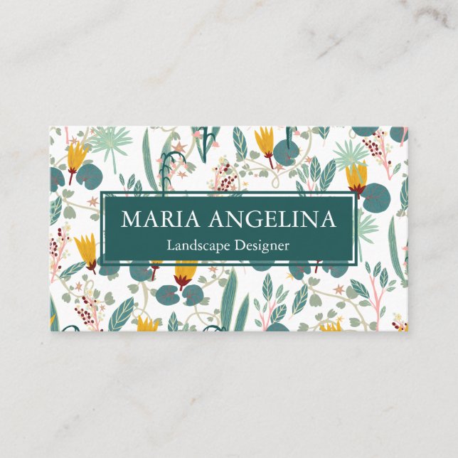 Tarjeta De Visita Jardiner Landscaping Plantas de jardinería Guay mo (Anverso)
