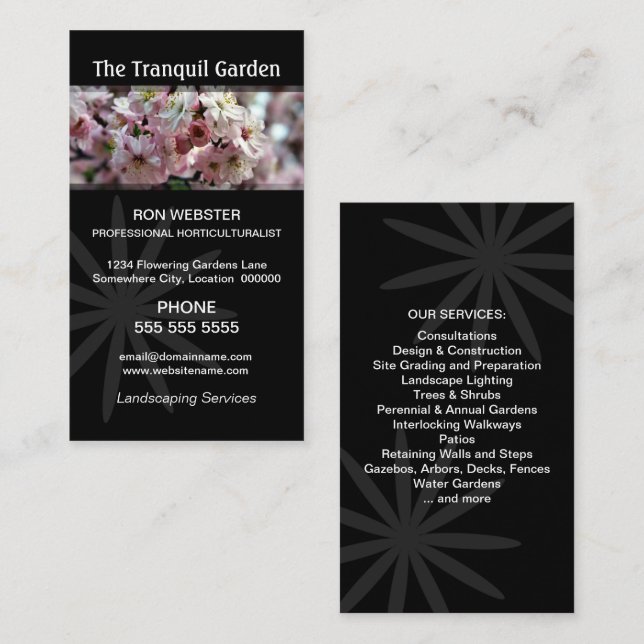 Tarjeta De Visita Jardinería (Anverso / Reverso)