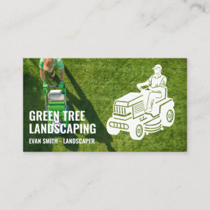 Tarjeta De Visita Jardinería   Cortacésped sentado   Jardinería