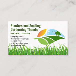 Tarjeta De Visita Jardinería Cortacésped sentado Obrero